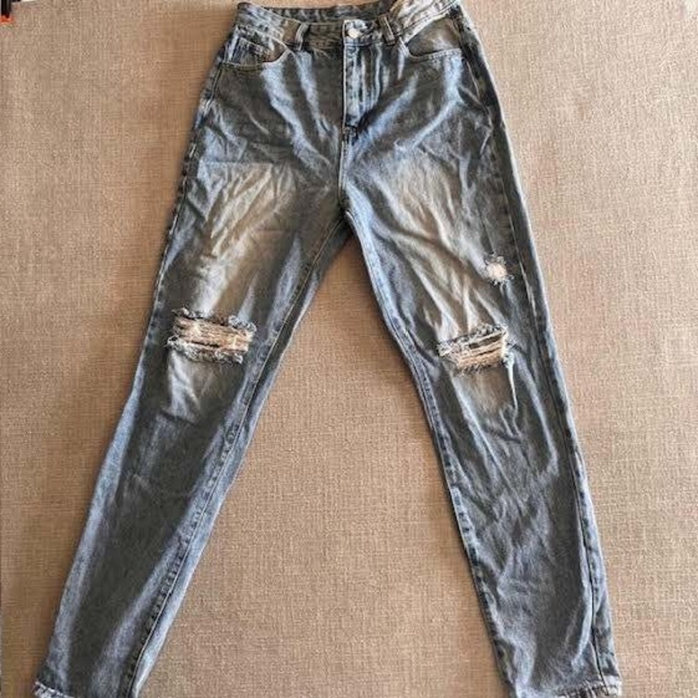 Ripped Jeans Women's High Waisted Distressed Denim Pants Casual Light Wash‎